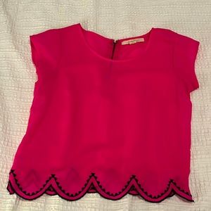 Hot pink crop blouse
